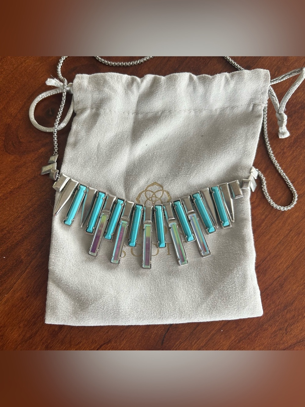 Kendra Scott - Louise Statement Necklace - Turquoise/Dichroic Glass